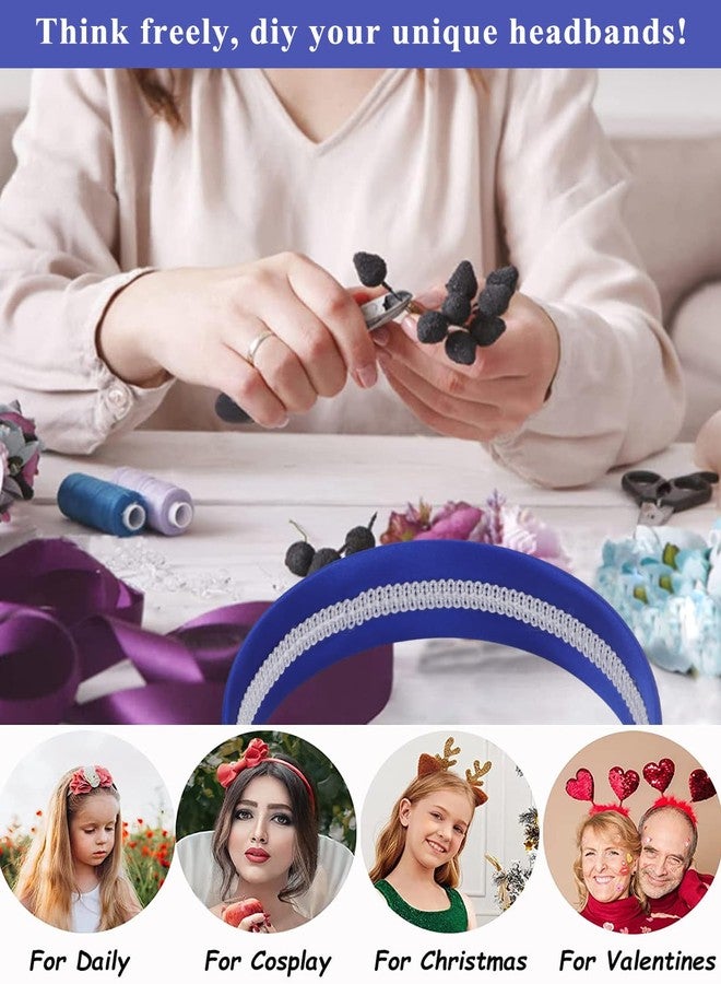 Wecoe Royal Blue Headband 1.6 Inch Wide Silk Satin Headband Women Non Slip Fashion Plain Head Band Solid Hair Band DIY Holiday Hair Accessories for Women Girls Diademas Para Mujer Gifts - Image 4